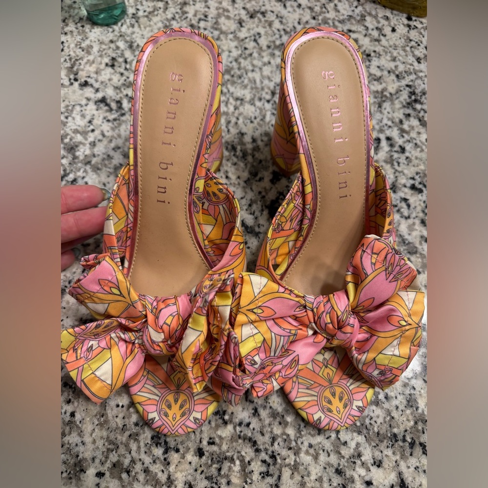 GIANNI BINI Chunky Retro Bow Heels